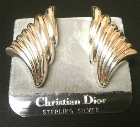 ebay sterling silver dior earrings clip|Christian Dior Signed Clip Earrings Sterling Silver S925 Made In .